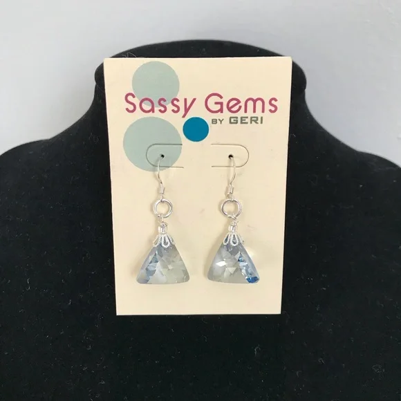 Handmade Custom designed Swarovski Sterling earrings One of a Kind Handcrafted